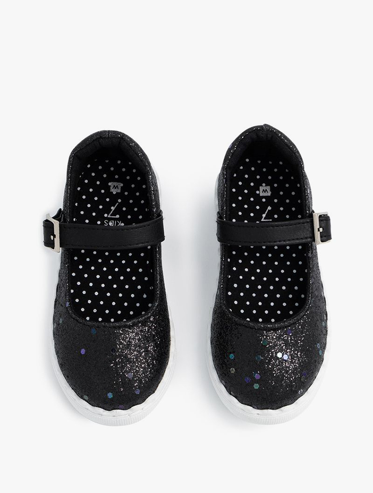 MyRunway Shop Woolworths Girls Black Glitter Buckle Strap Pumps for Kids from MyRunway.co.za